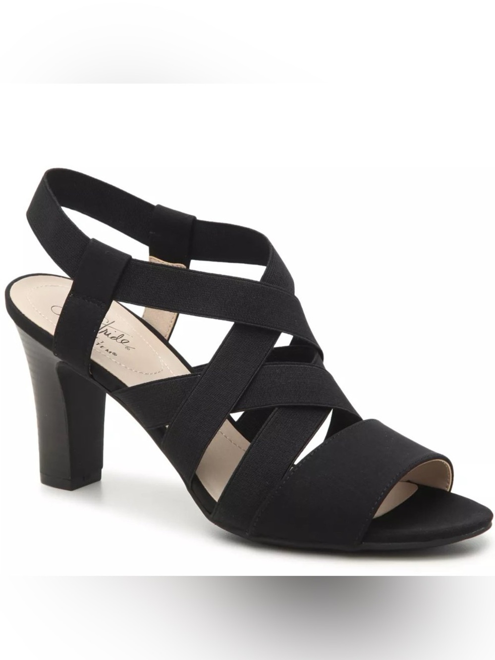 Life Stride Charlotte Heels Black Strappy Dress Shoes Heeled Pump Sandals